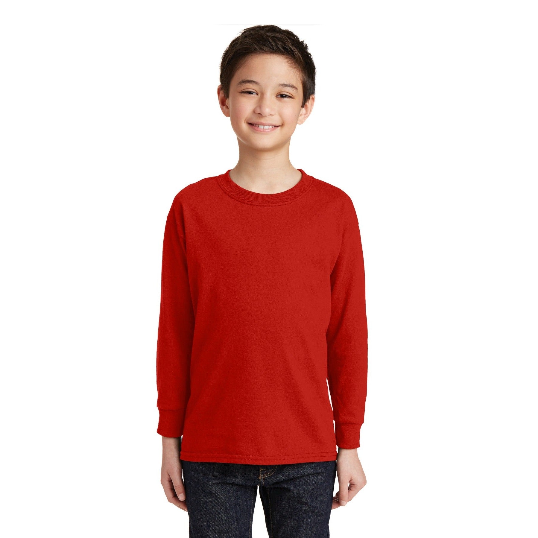 Gildan-Gildan® Youth Heavy Cotton™ 100% Cotton Long Sleeve T-Shirt. 5400B-MedTech-3